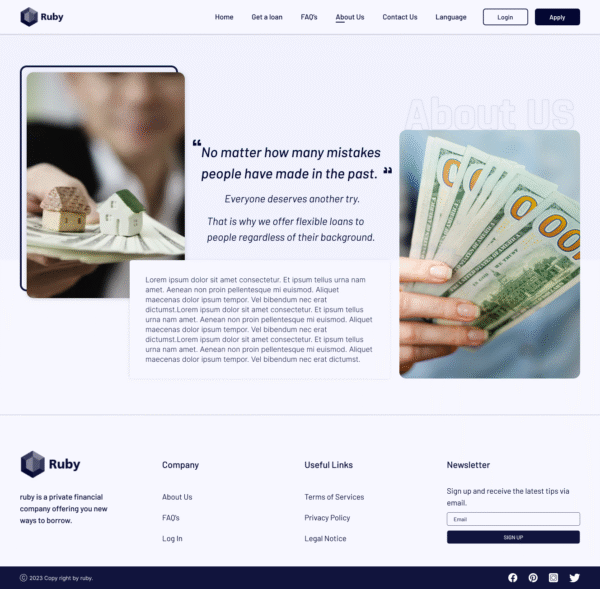 Ruby - Loan website - About-Us-Page